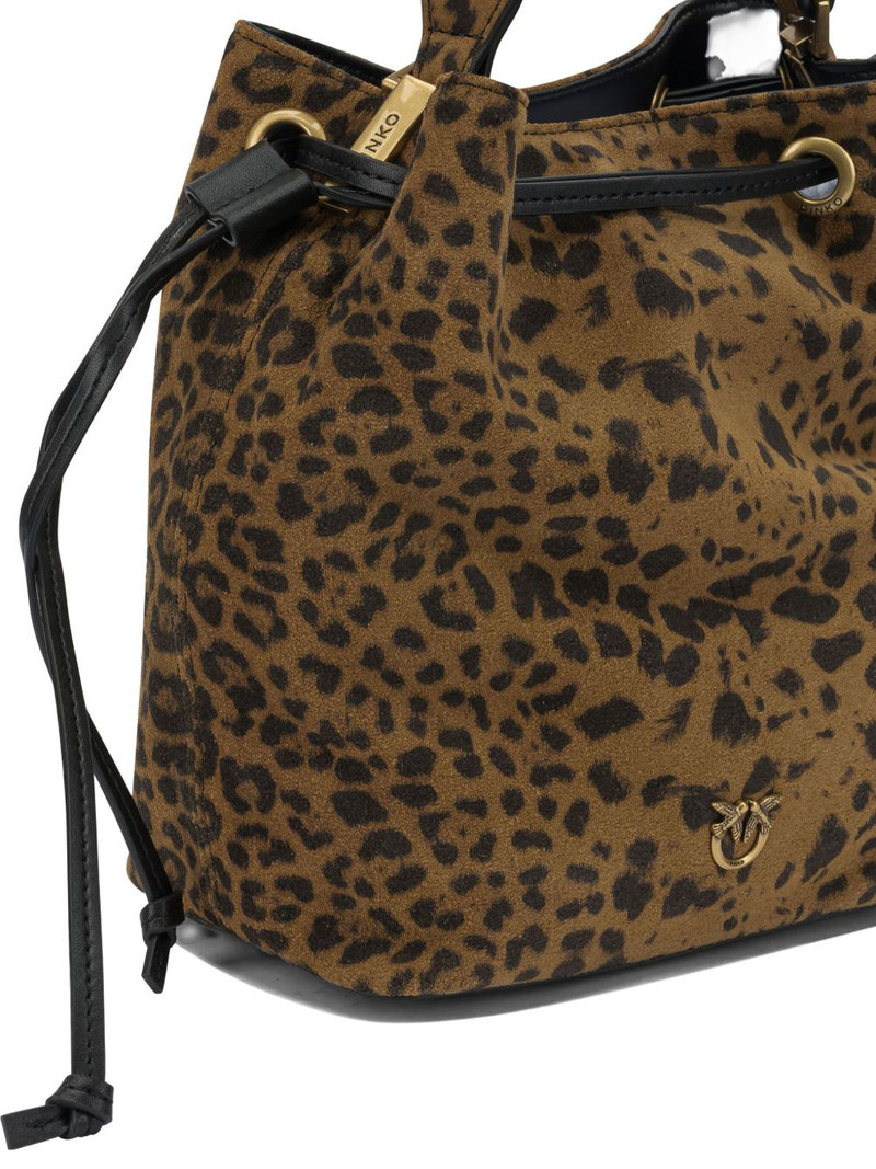 Leopard print drawstring shoulder bag 5