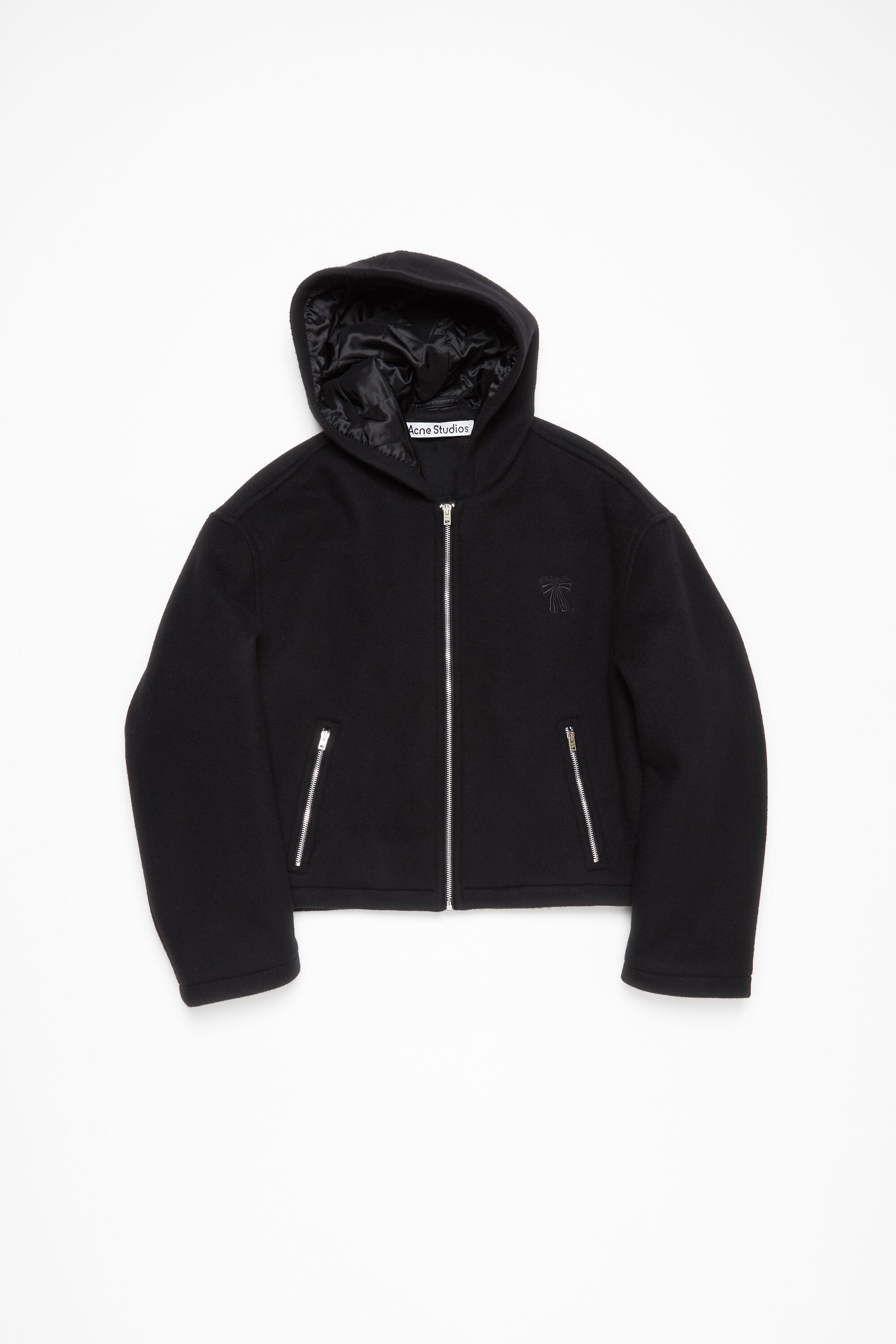 Hooded jacket wool blend - Black - 8