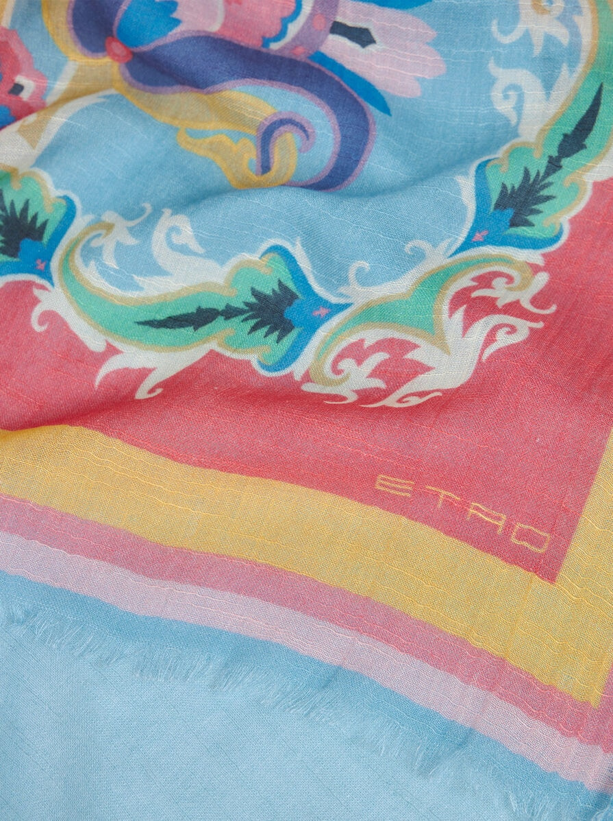 SCARF WITH MULTICOLOURED FLORAL PRINT - 3