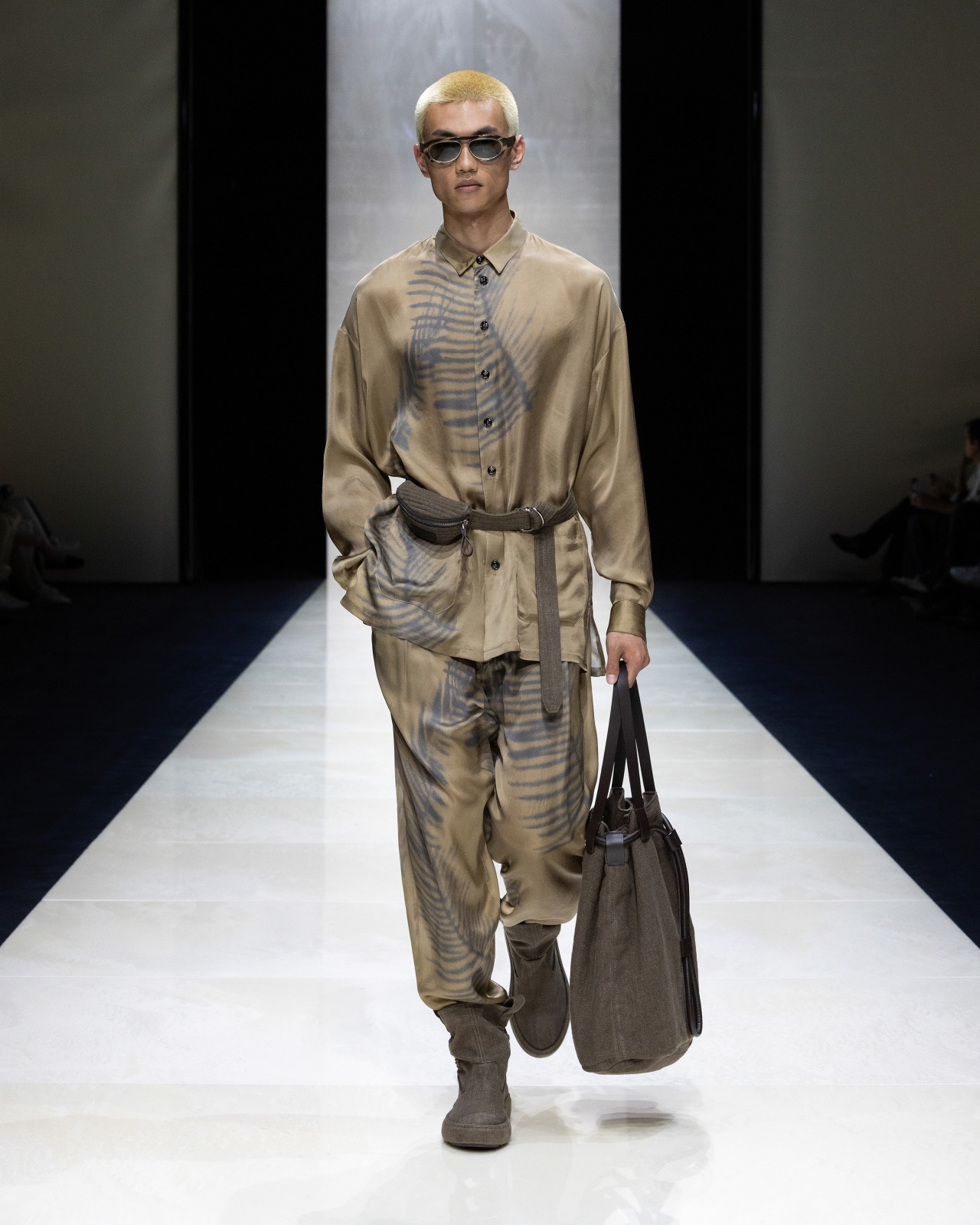 DRAWSTRING TROUSERS IN PRINTED CUPRO - 8
