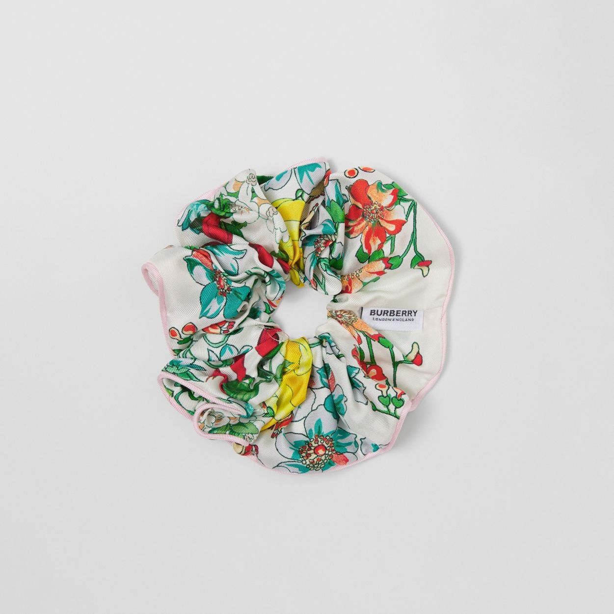 Floral Print Silk Twill Scrunchie - 3