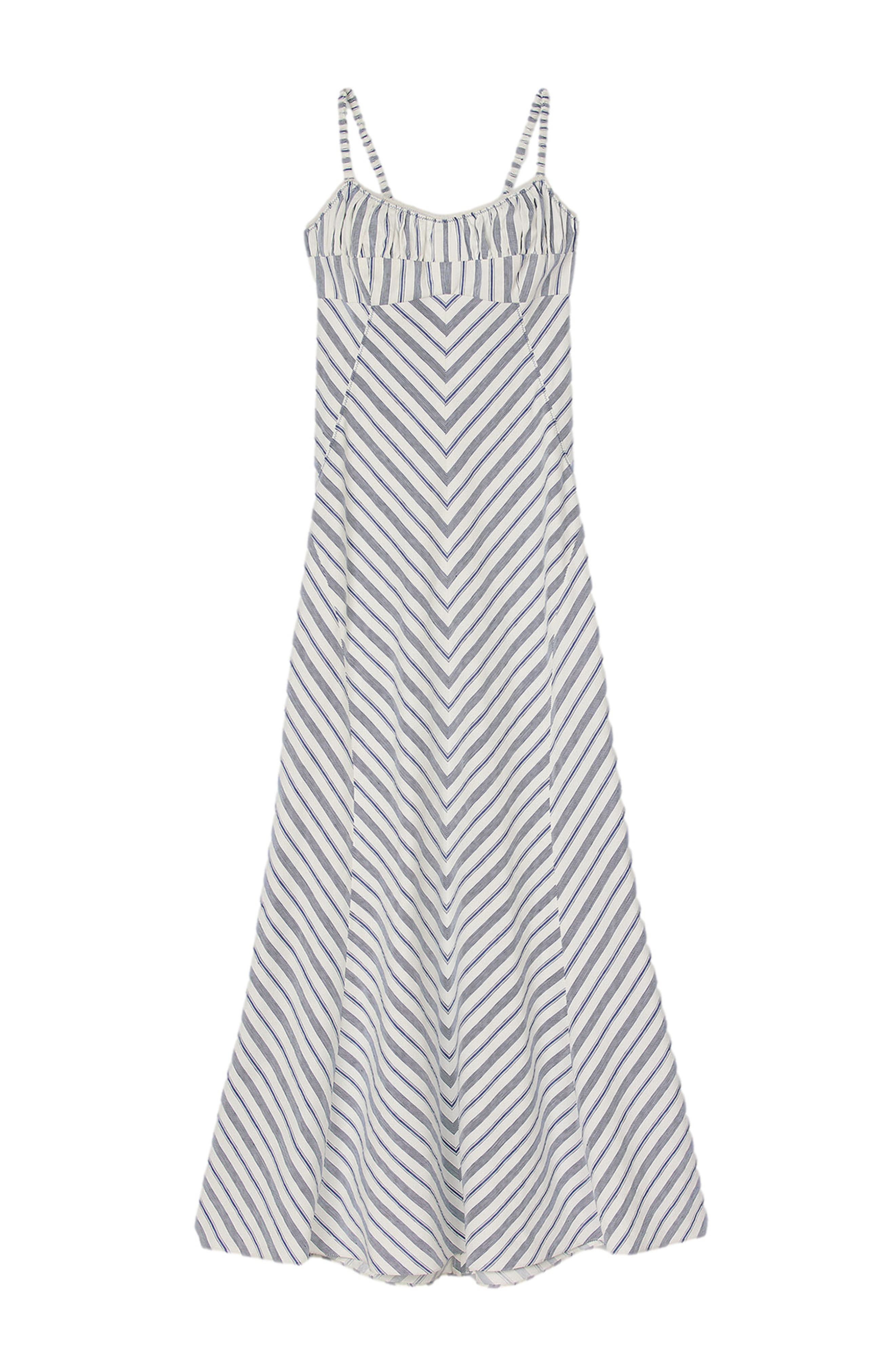 SANDRO Stripy maxi dress with straps in Blue /Ecru at Nordstrom - 5