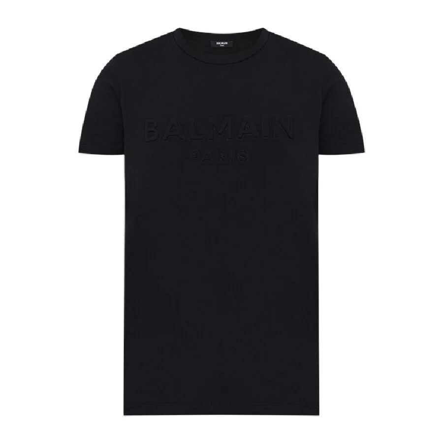 Balmain Logo Embossed Cotton T Shirt - 1