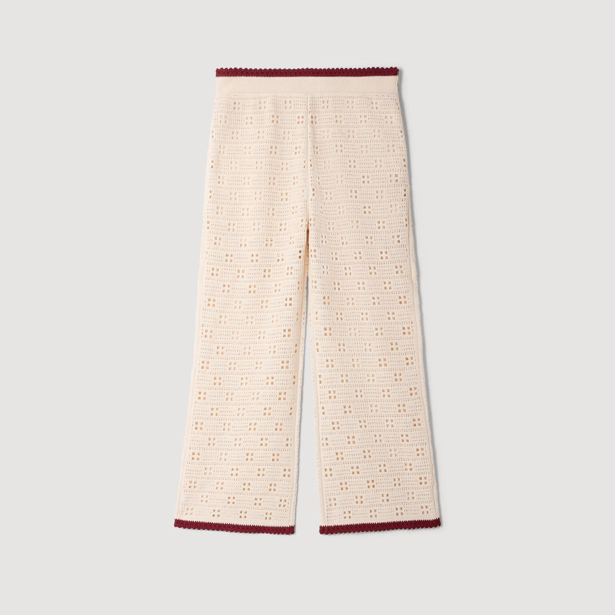 CROCHET-LOOK KNIT TROUSERS - 1