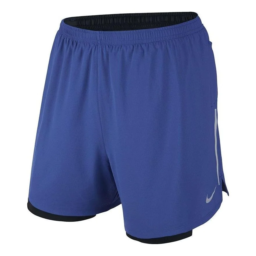 Men's Nike Solid Color Logo Straight Shorts Blue 683216-480 - 1