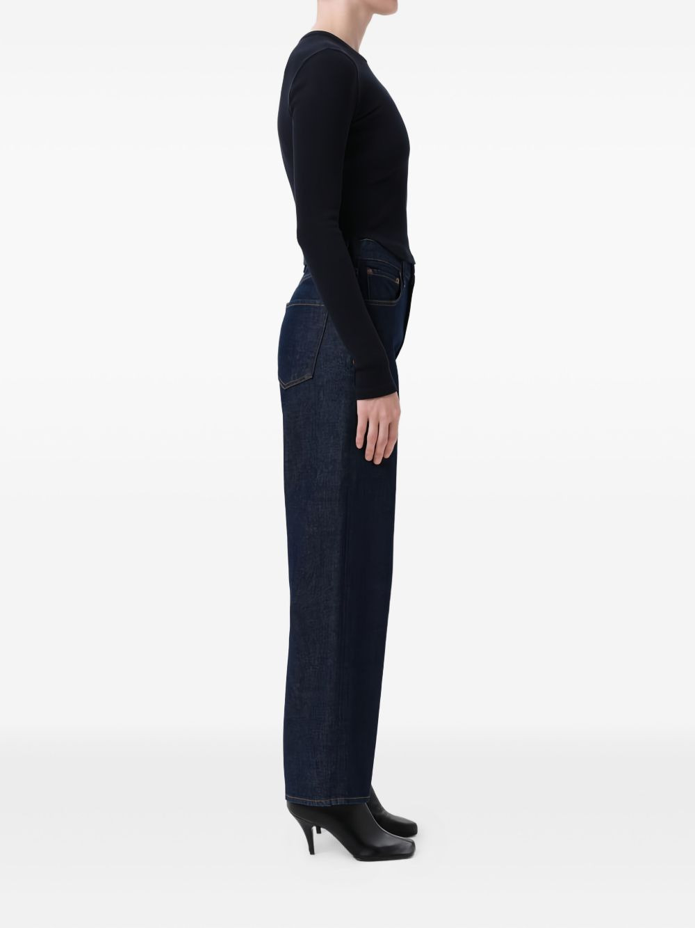 high-waisted wide-leg jeans - 3