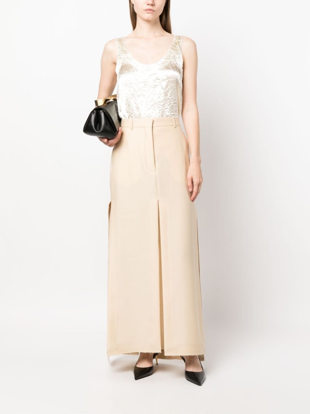 V-back crinkled-effect top - 2