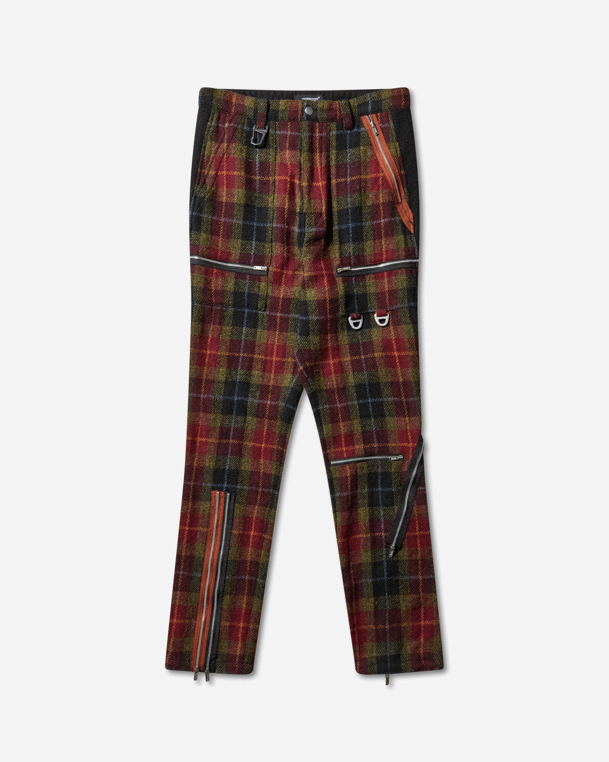 Men's Harris Tweed Wool Zip Pants Bordaux - 1