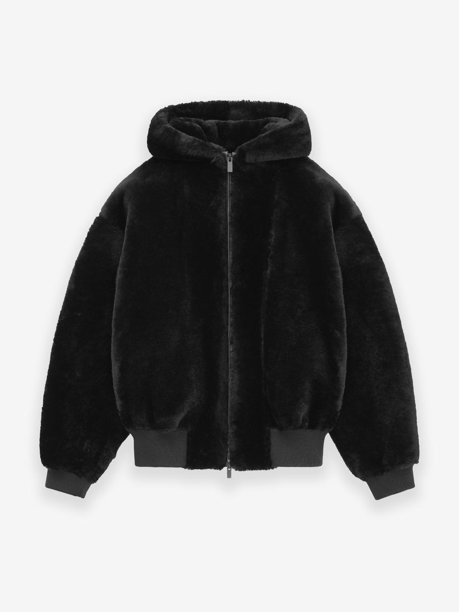 Shearling Hooded Bomber - 1