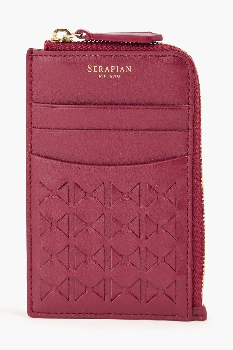 Mosaico woven leather cardholder - 1