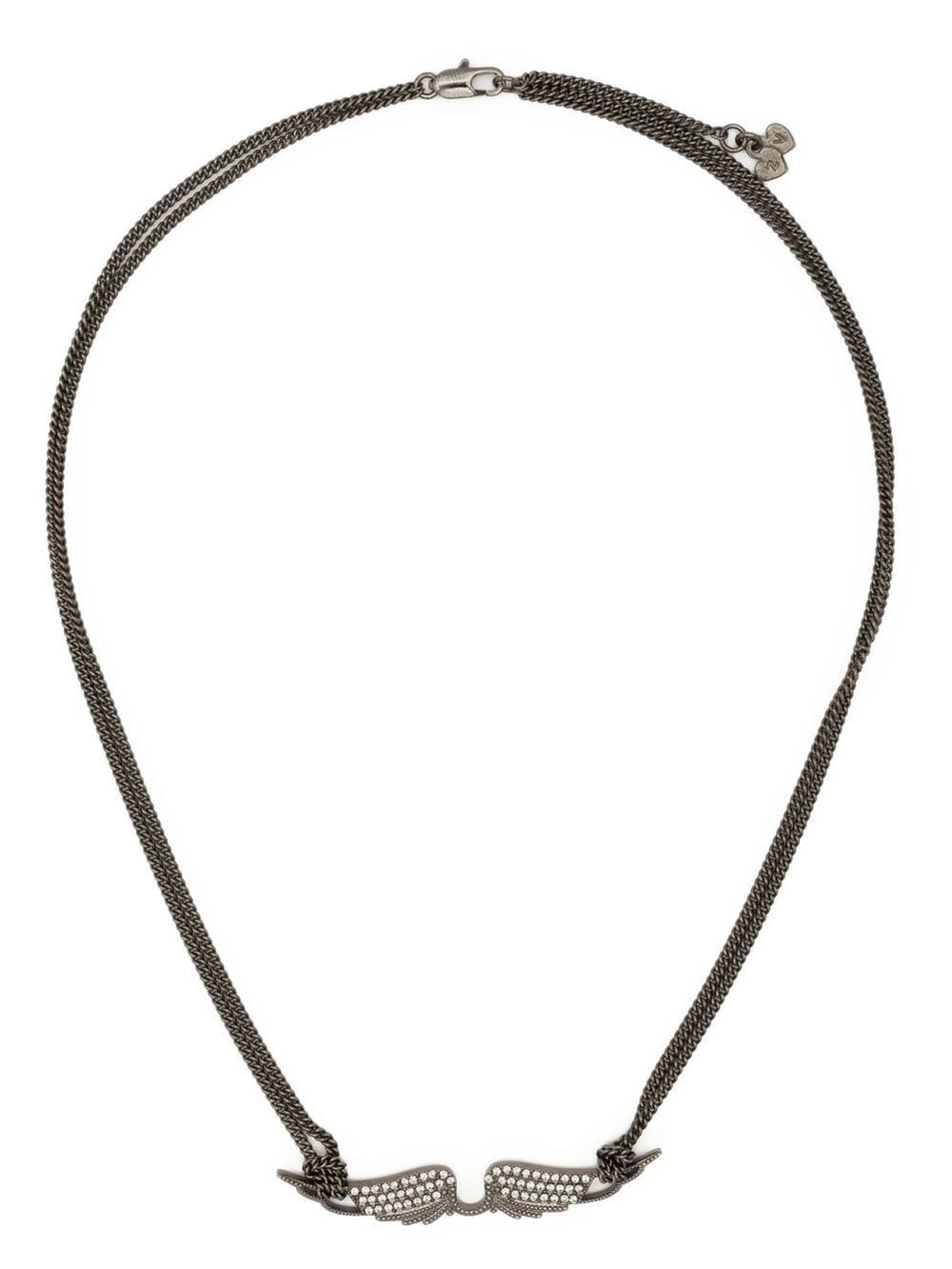 embellished wing pendant necklace - 3