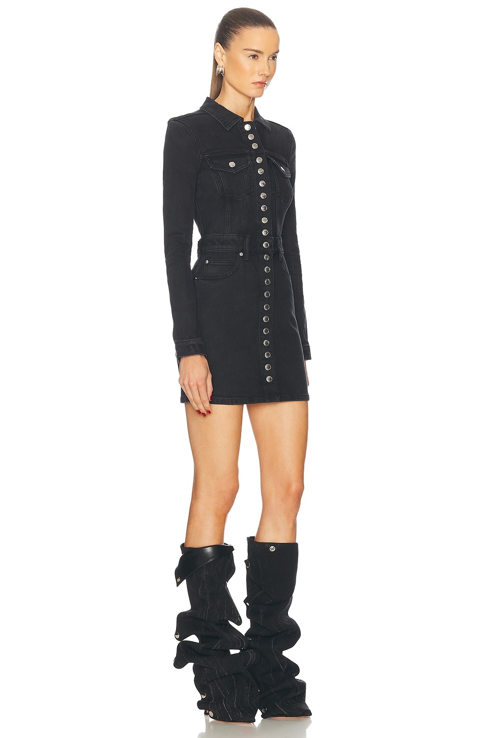 Snap Front Mini Dress - 2