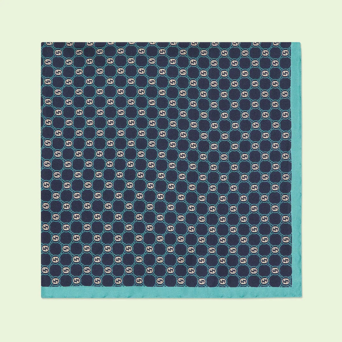 Interlocking G print silk pocket square - 2