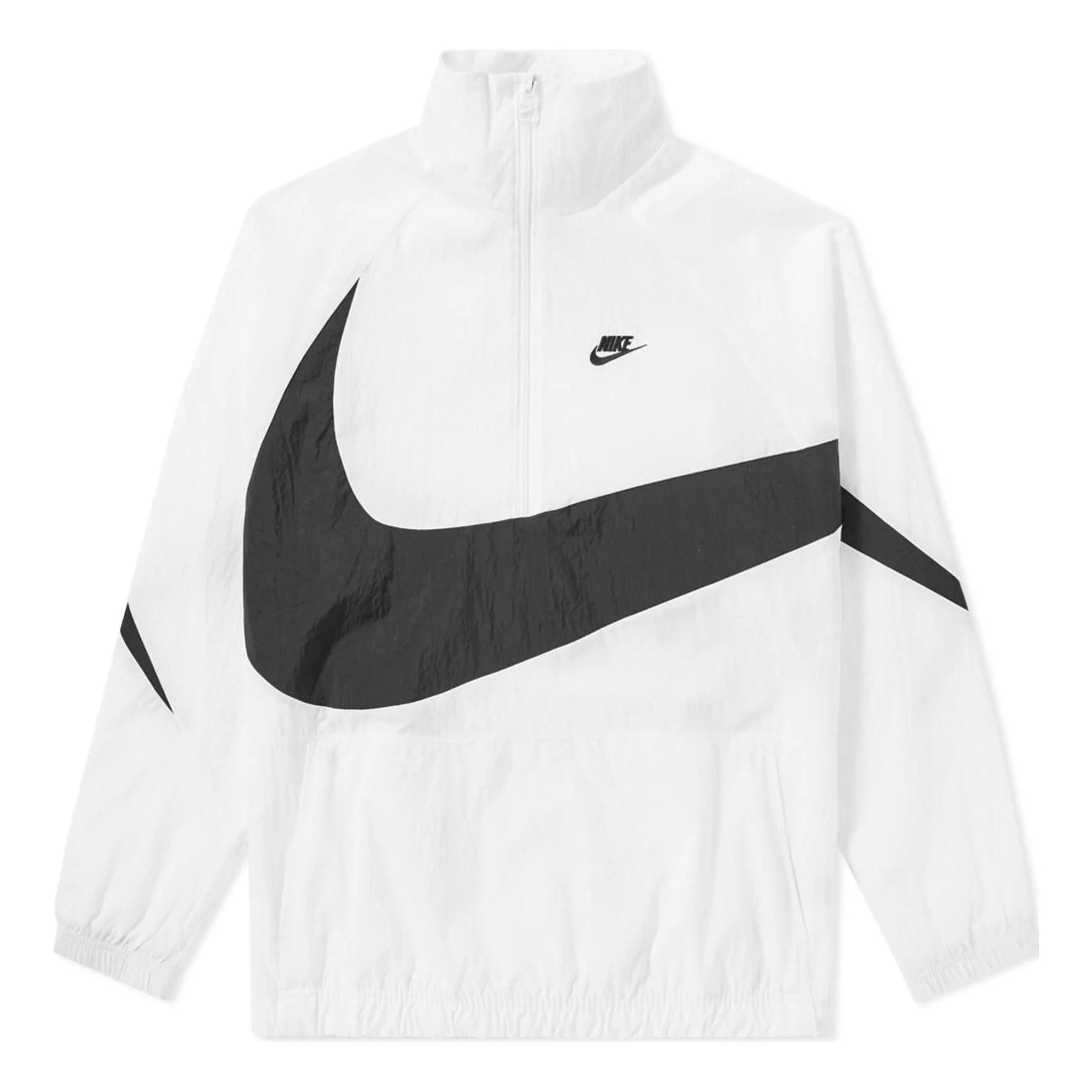 Nike Swoosh 반 지프 재킷 'White Black' AJ2696-100 - 1