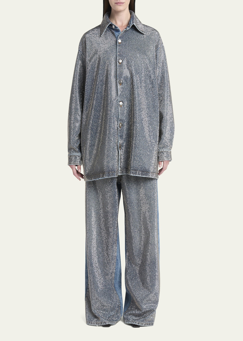Stella McCartney Crystal Hotfix Denim Overshirt outlook