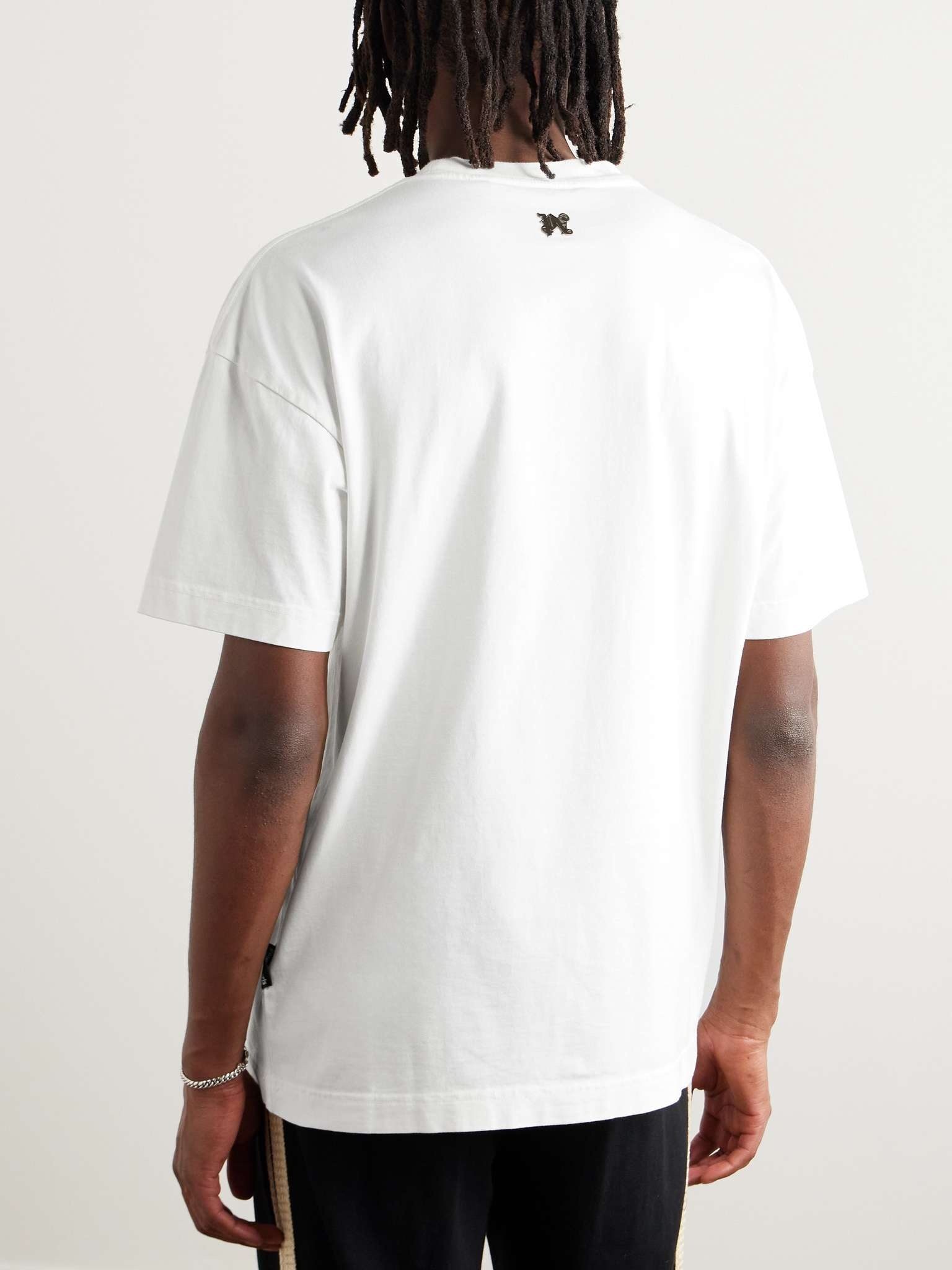 Metallic Logo-Print Cotton-Jersey T-Shirt - 4