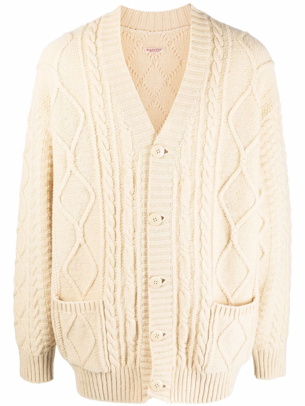 cable-knit happy-patch cardigan - 1