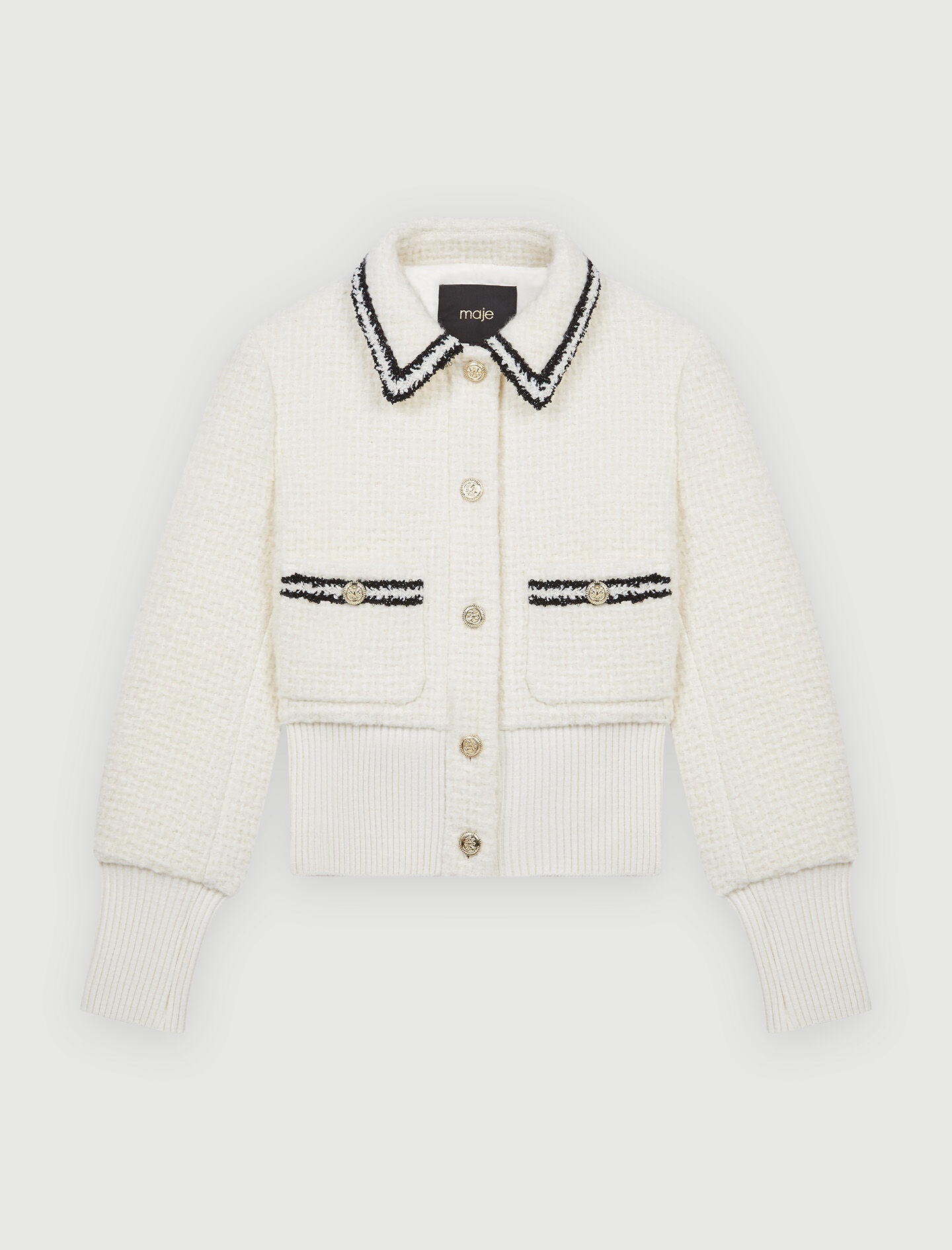 Contrasting tweed-style jacket - 1