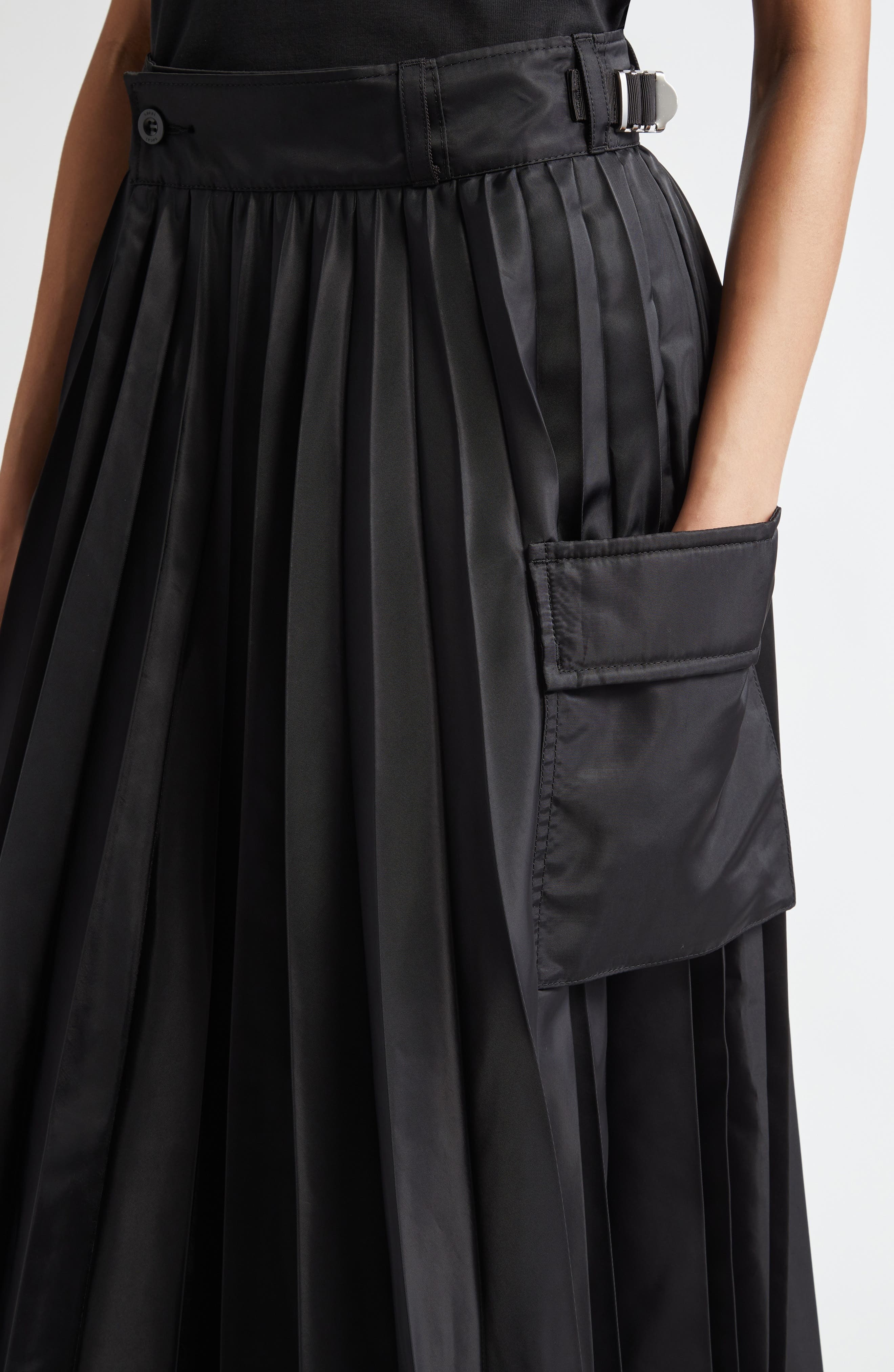 Pleated Cargo Midi Skirt - 4