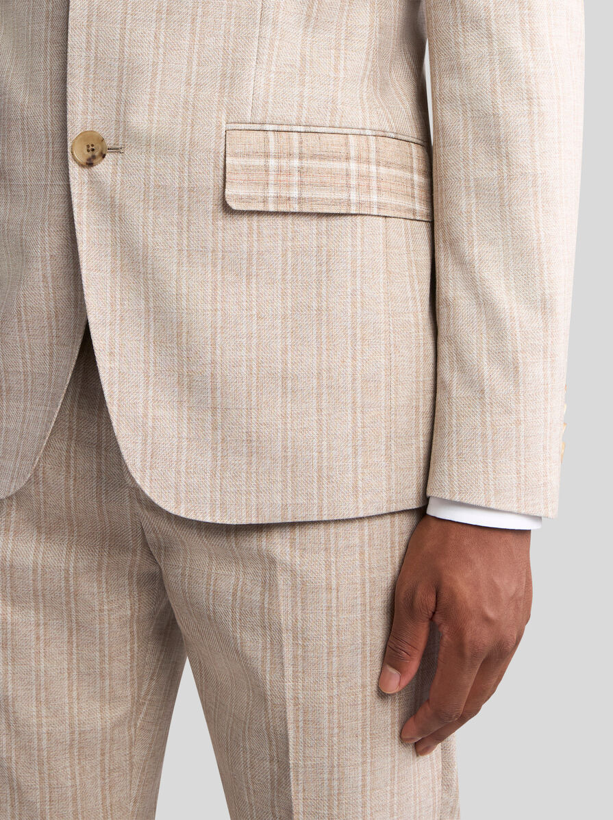 STRIPED WOOL AND COTTON SUIT - 2