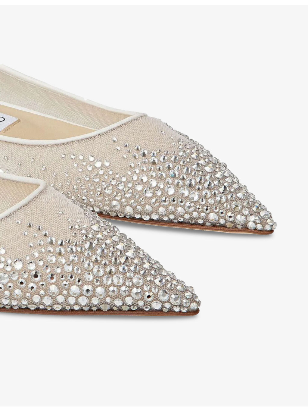 Love crystal-embellished mesh flats - 4