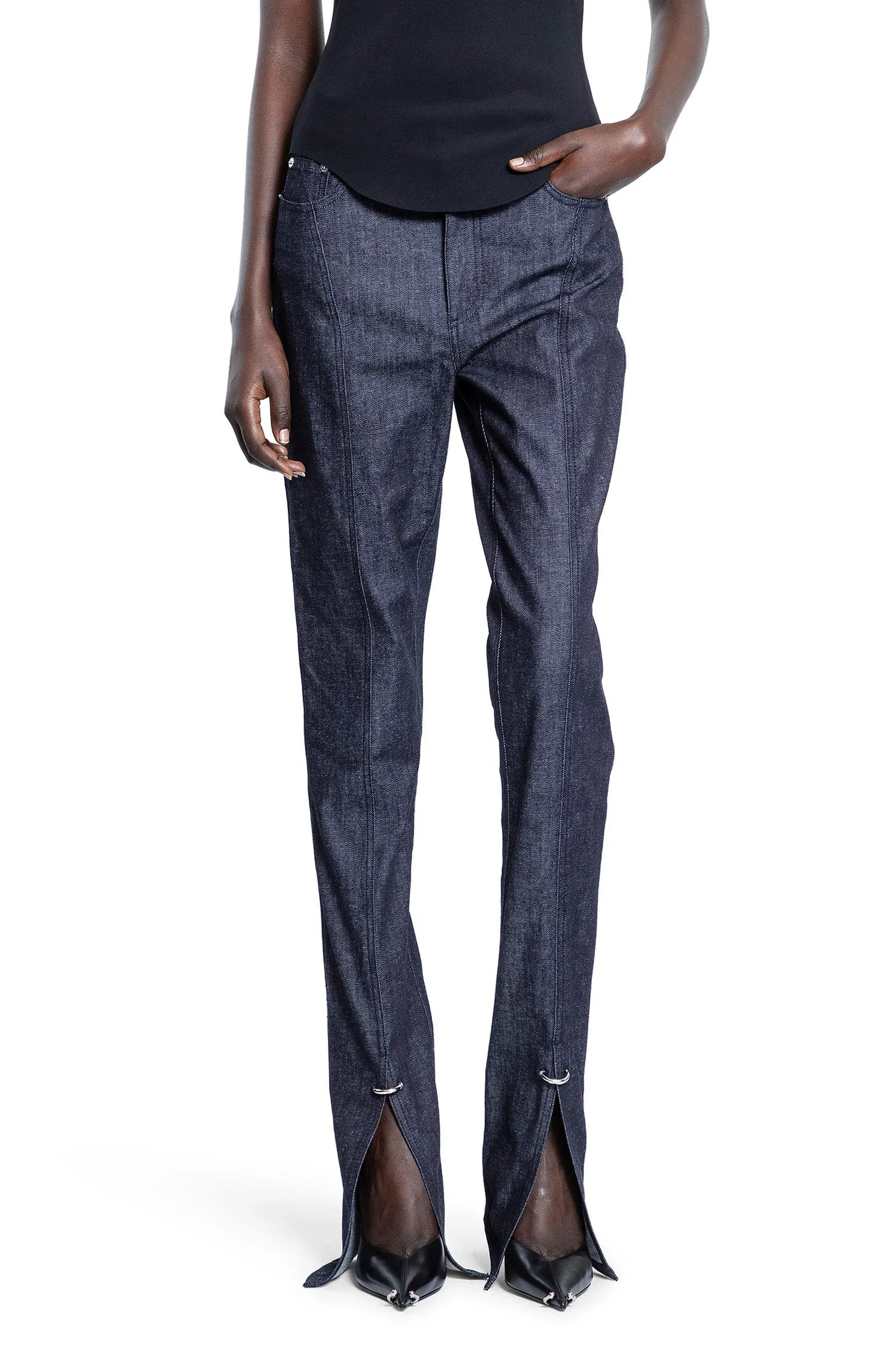 Pierced-Raw-Denim-Skinny-Jeans - 5