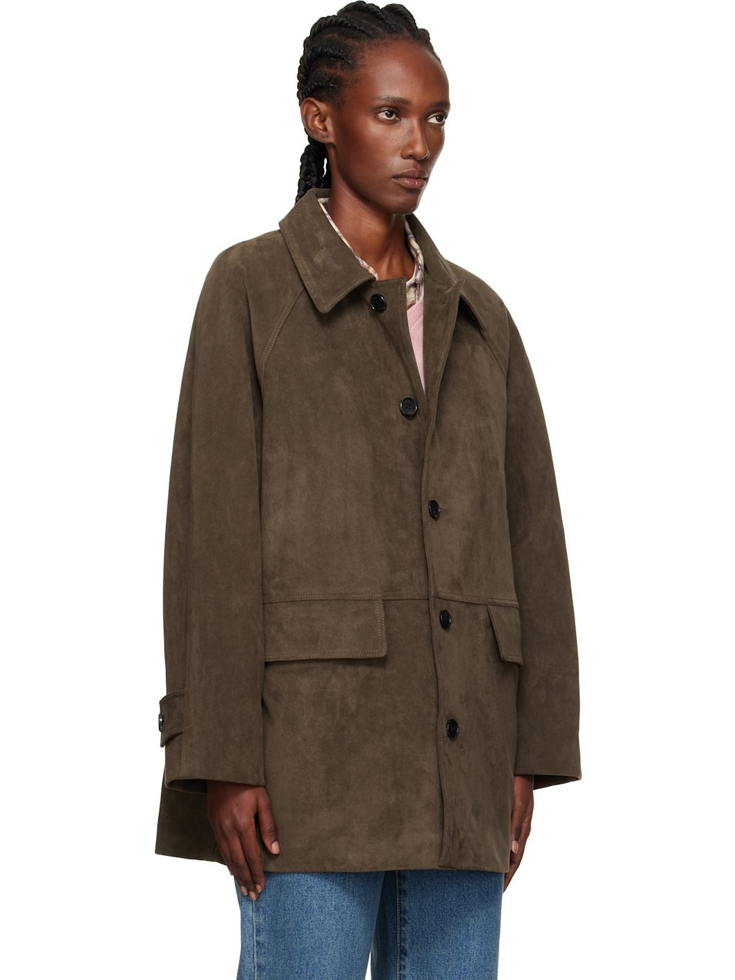 Brown Lily Faux-Suede Half Jacket - 2