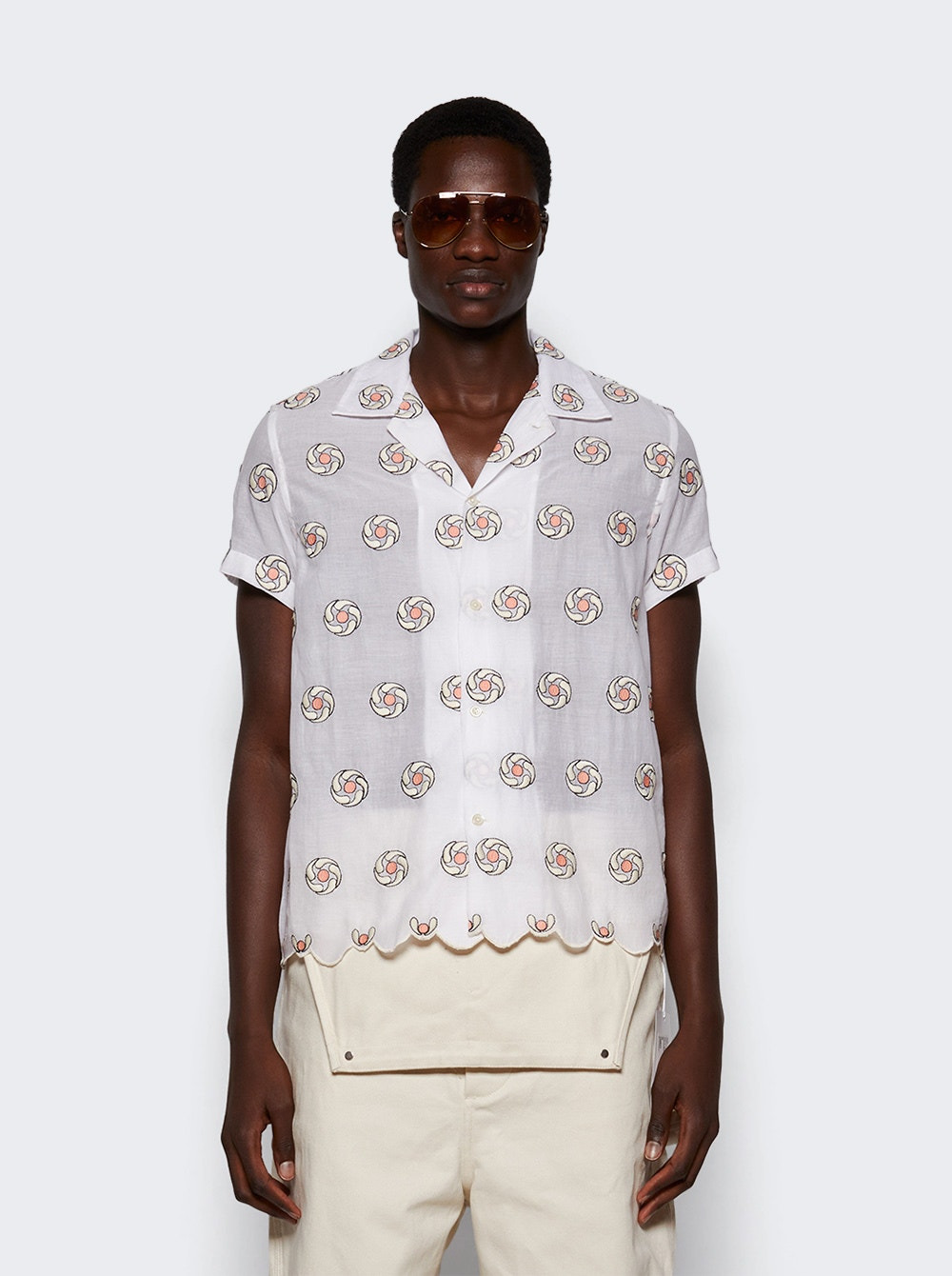 Floral Aperture Shirt White - 3