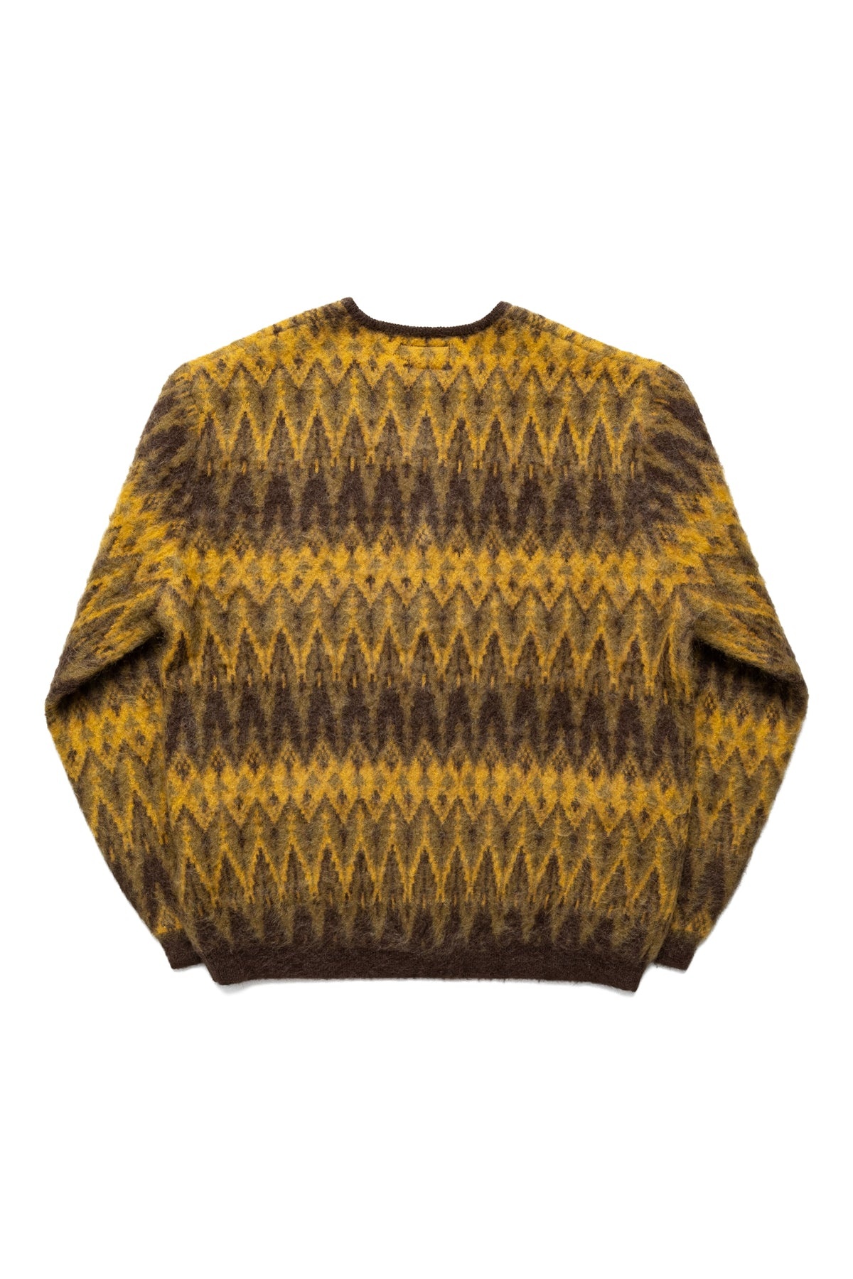Cardigan Double Jacquard Chevron Pattern - Brown - 3