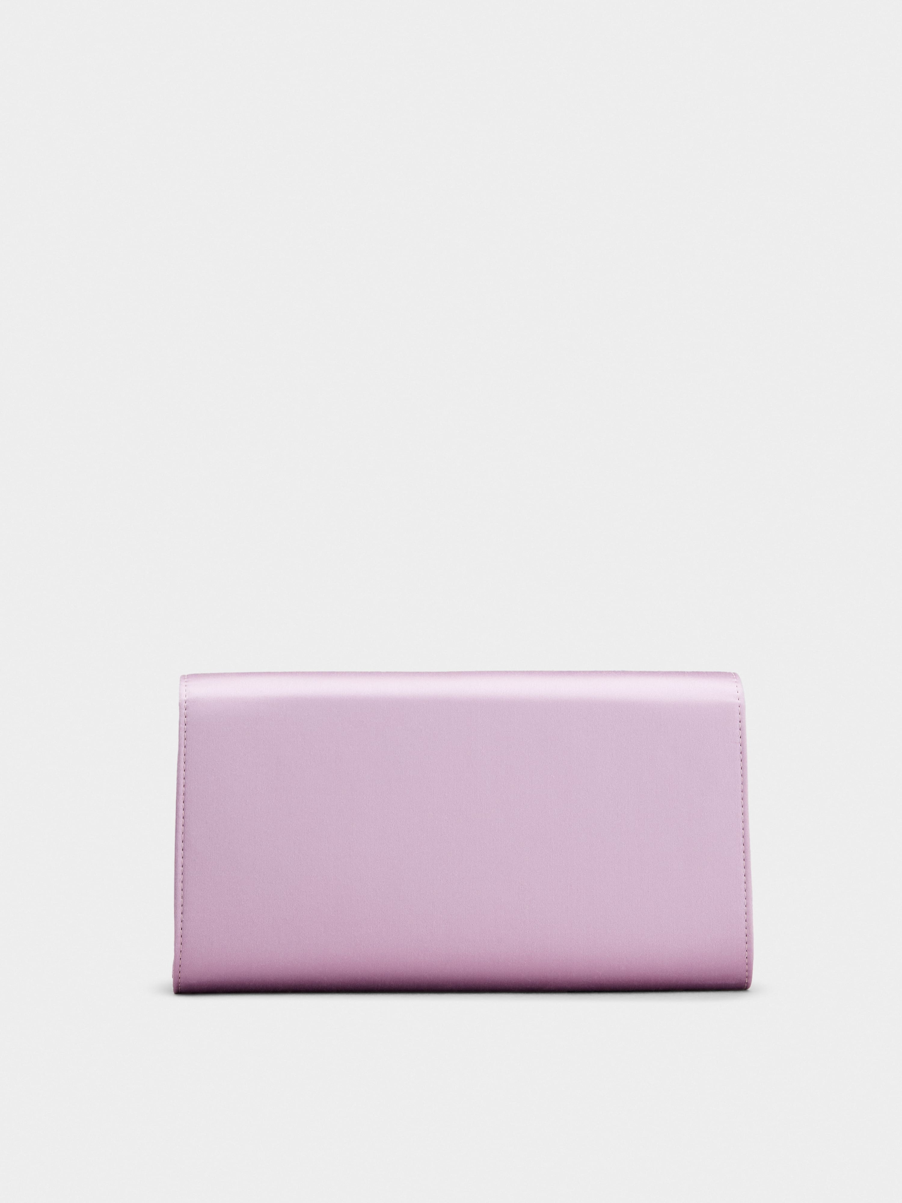 Flower Strass Colored Buckle Clutch in Satin - 4