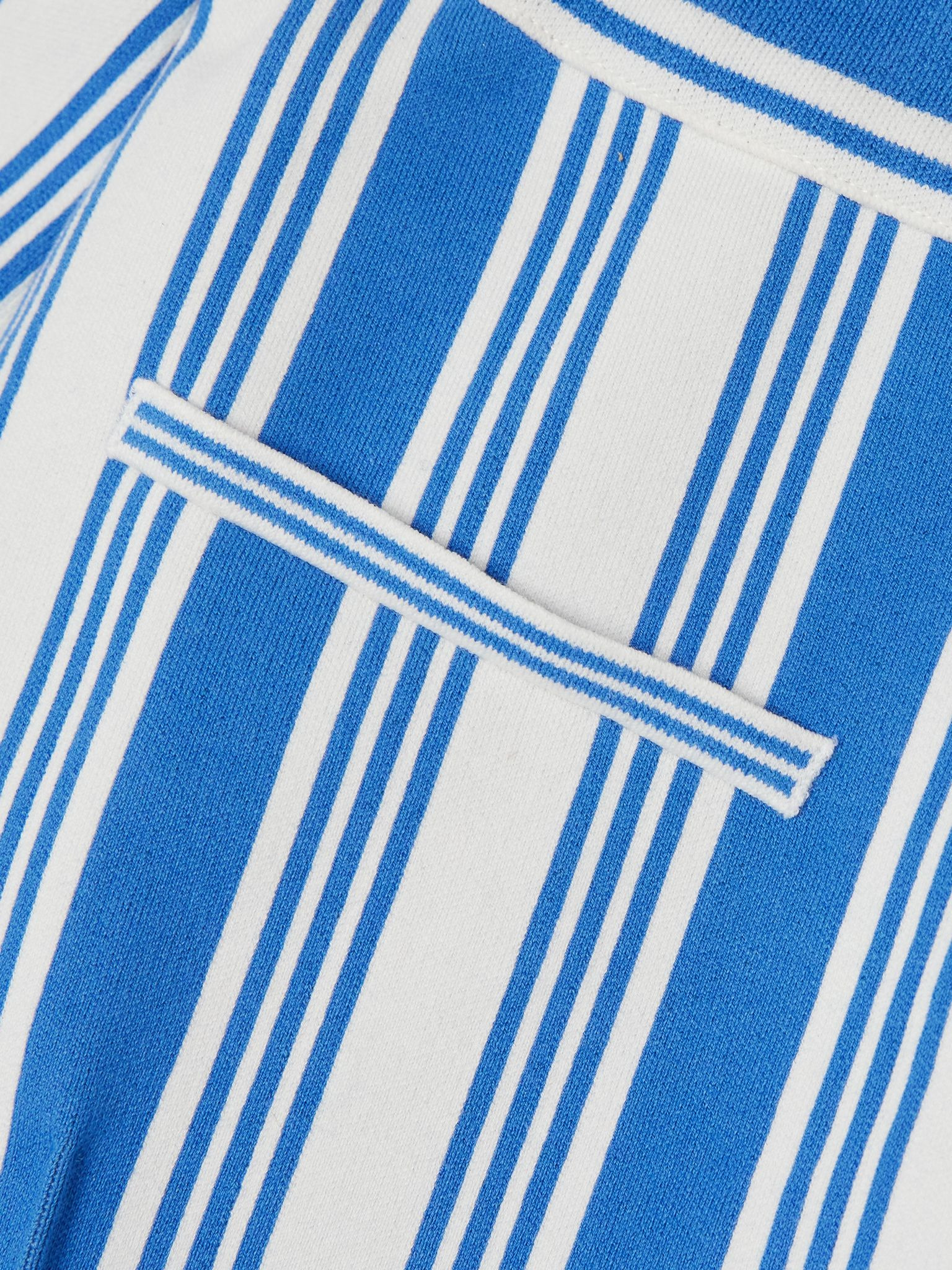 Louis cropped striped cotton-blend straight-leg pants Blue - 4