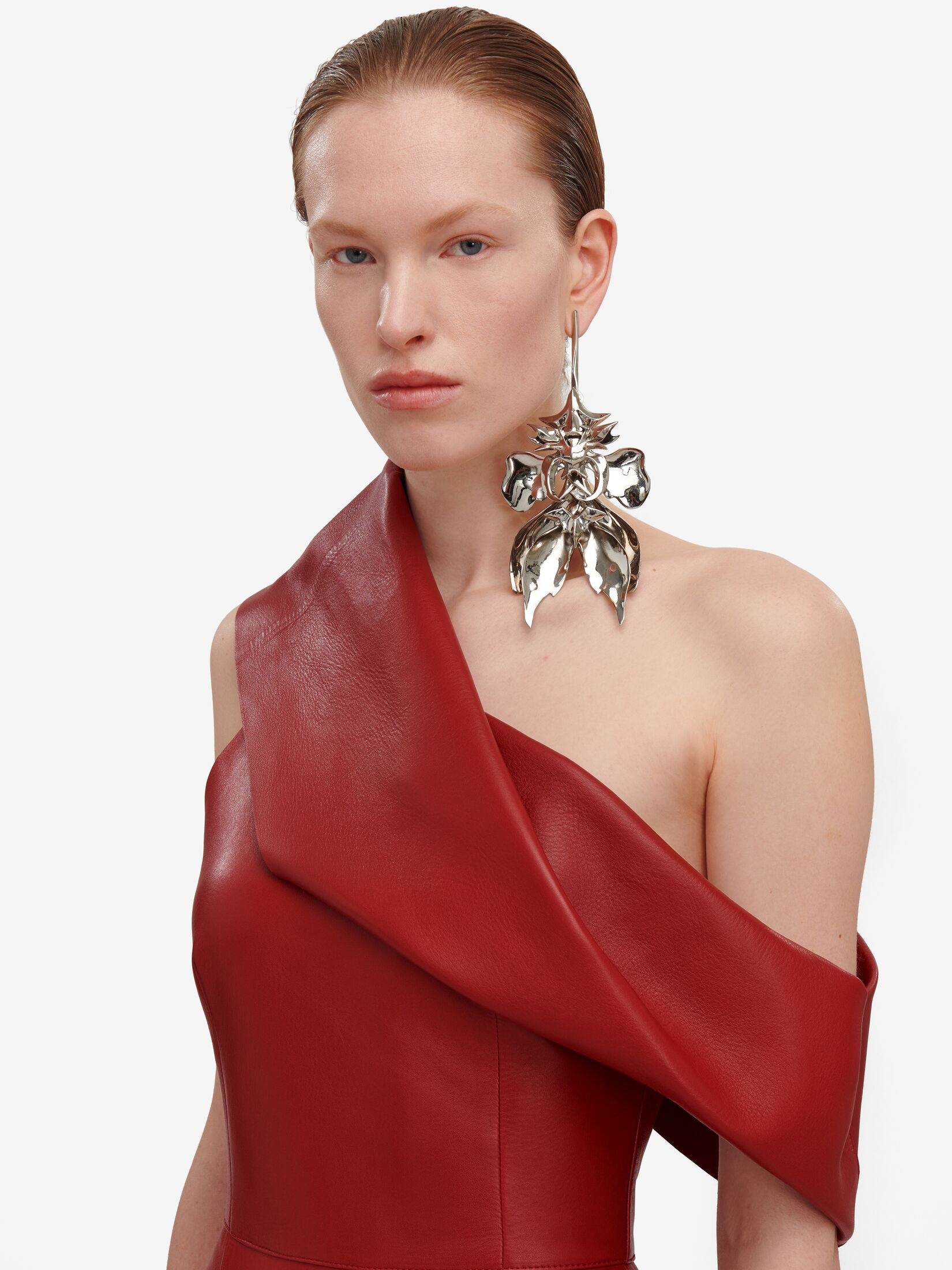 Women's Orchid Stick Earring in Antique Silver - 4