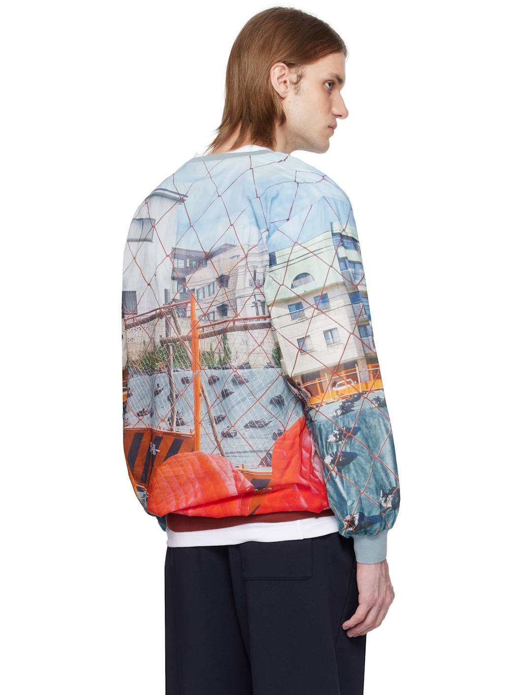 Blue Holiday Fence Long Sweatshirt - 3