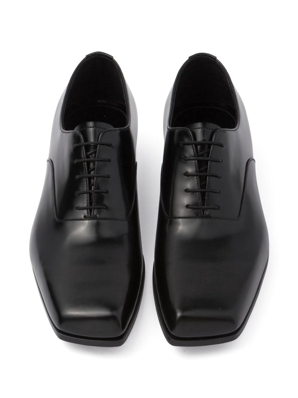 square-toe brushed leather shoes - 4