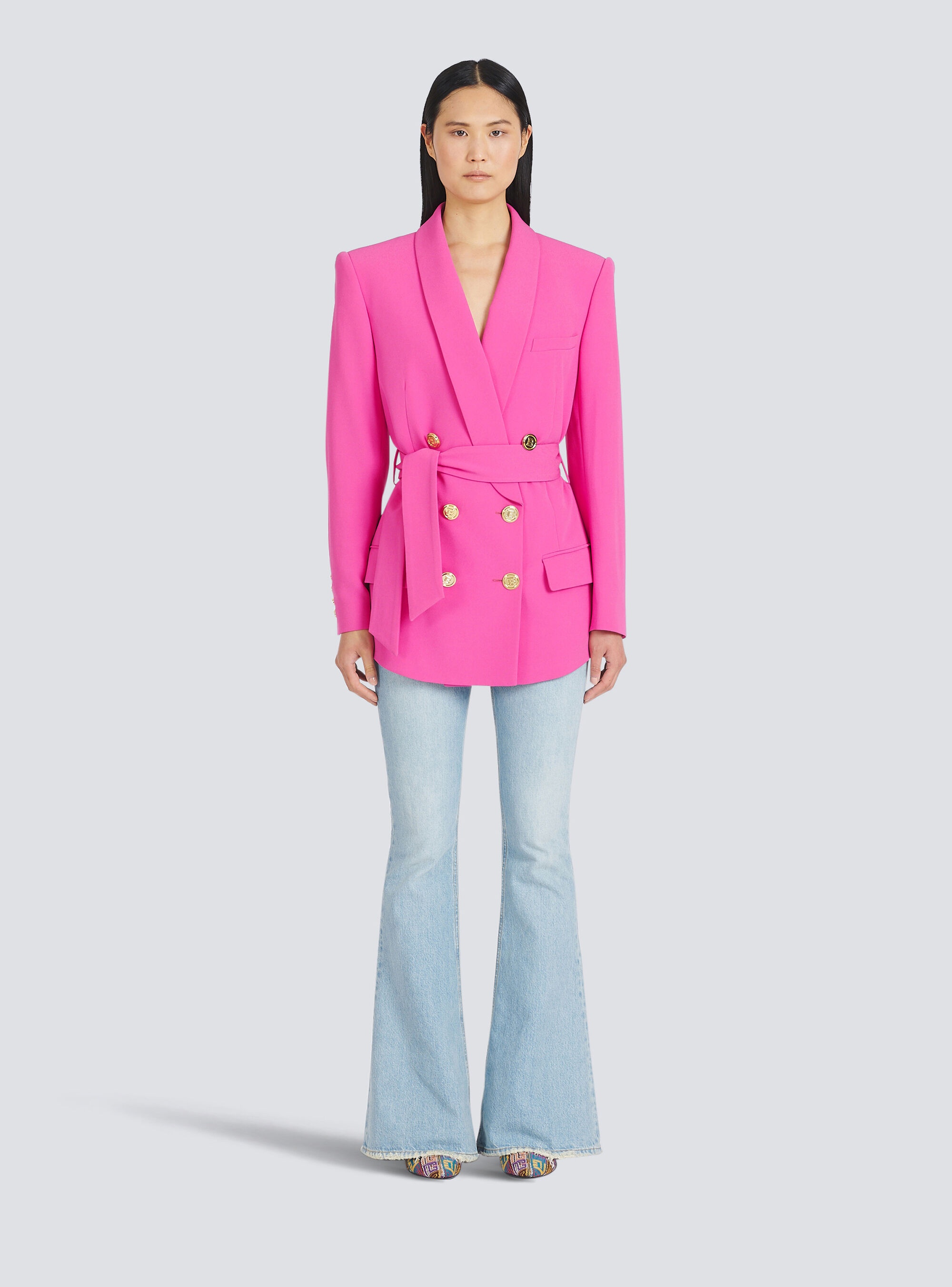 Double-breasted fuchsia eco-designed blazer - 3