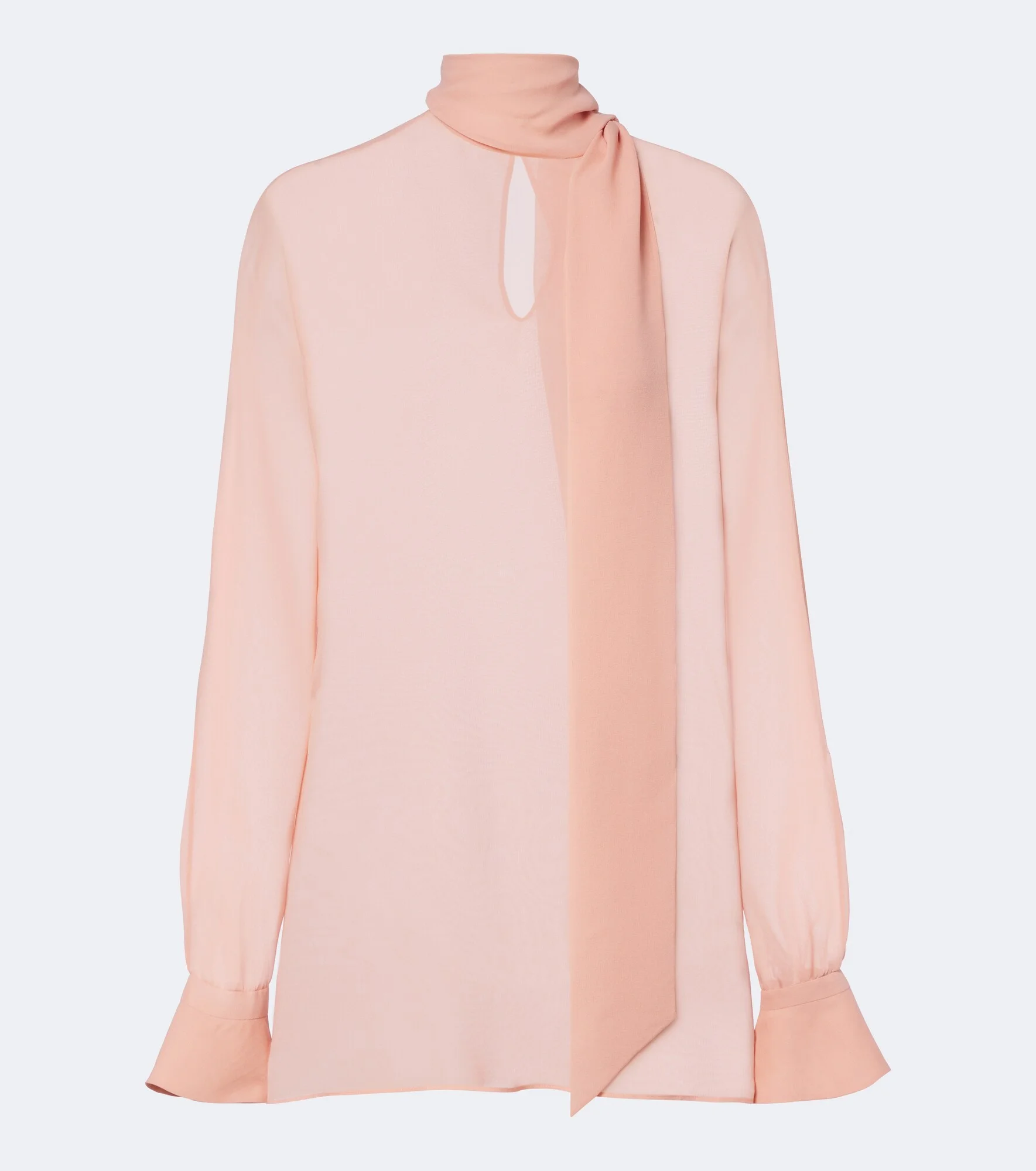 Tie-neck silk georgette blouse - 1