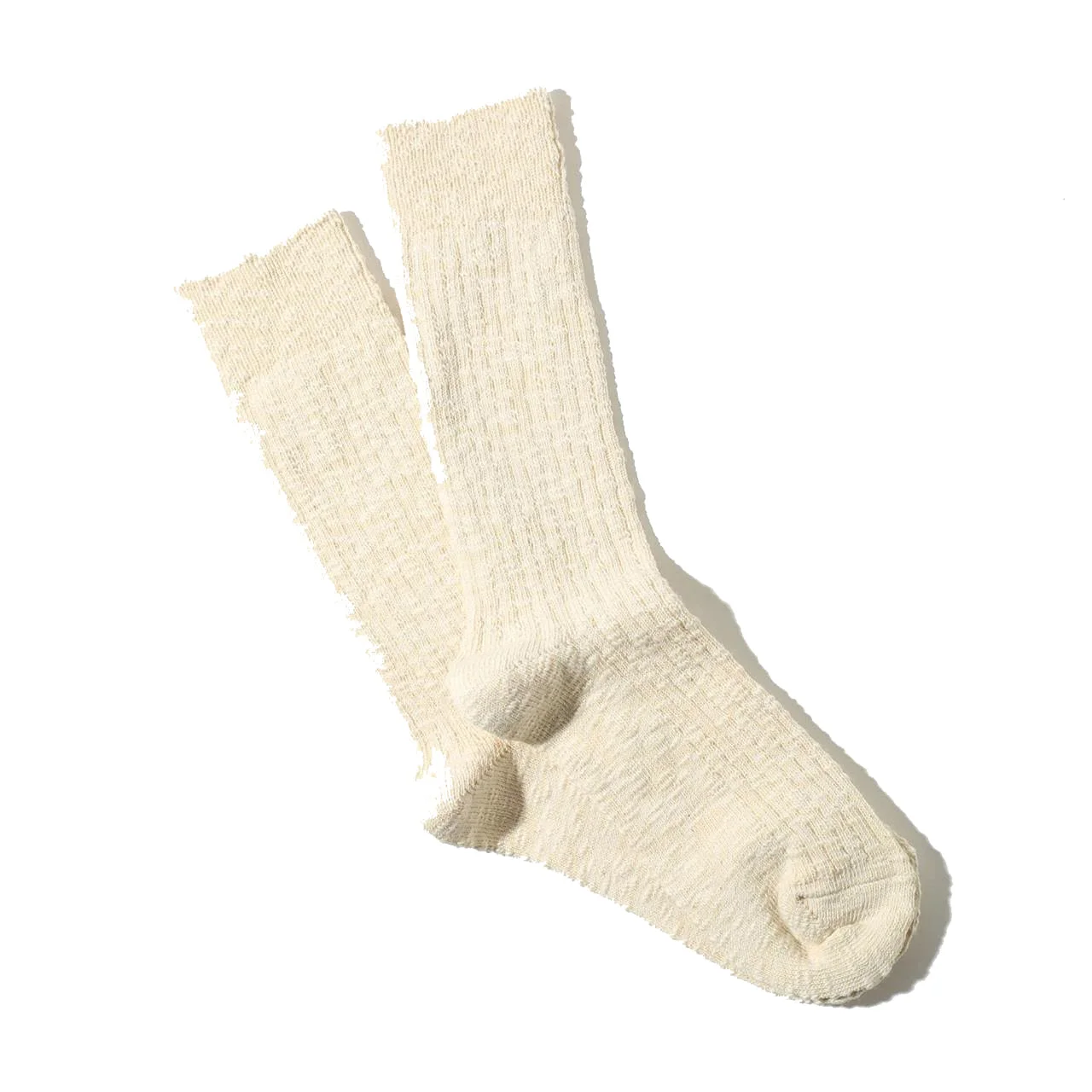 Anonymousism Light Slub Crew Sock Ivory - 1
