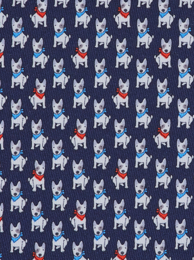 FERRAGAMO Terrier print silk tie outlook