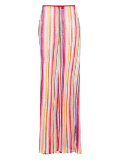 Missoni striped crochet-knit flared trousers outlook