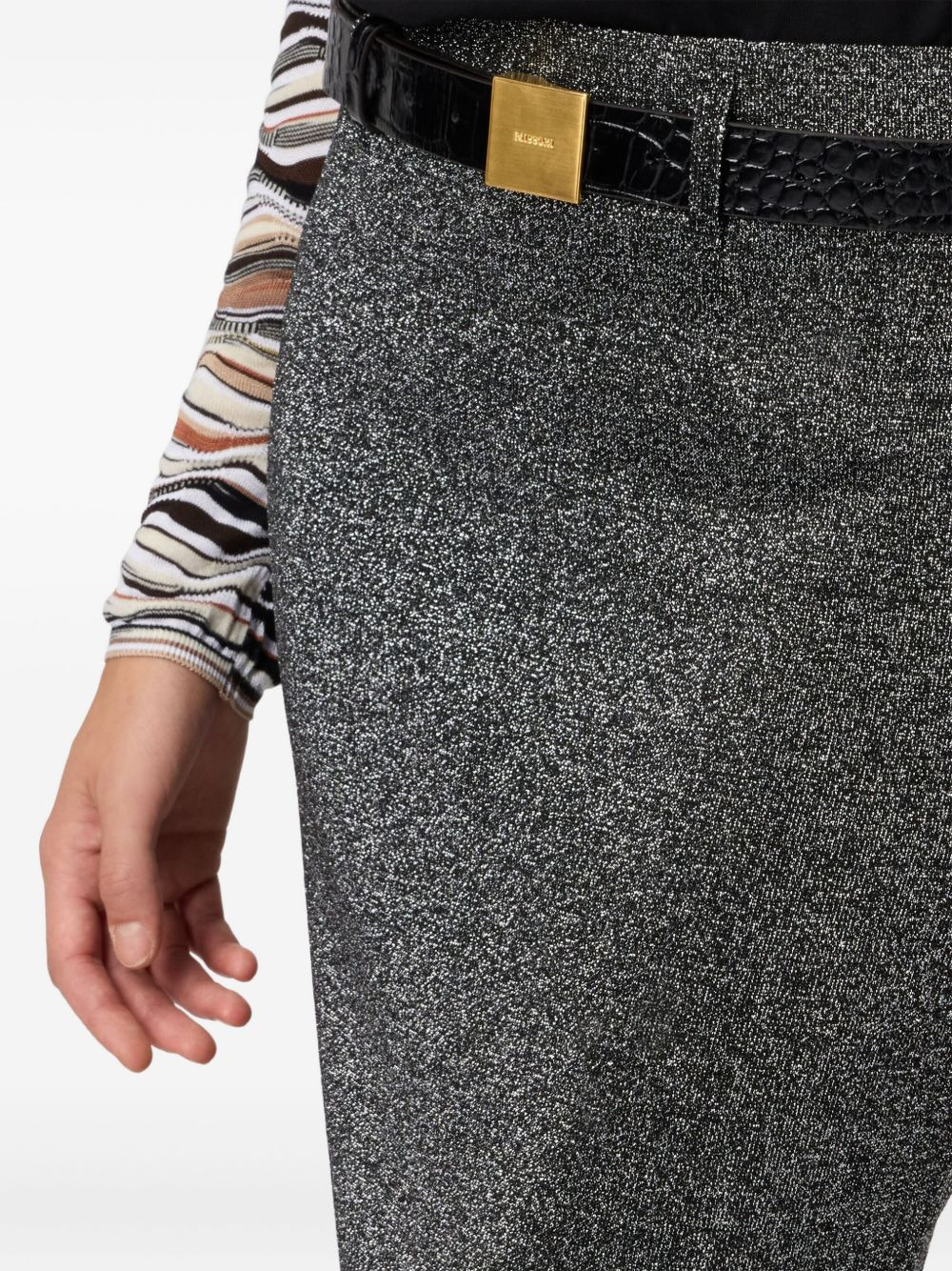 metallic knit skirt - 4
