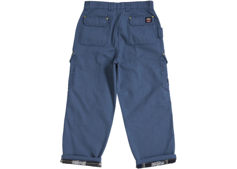 Supreme Supreme Dickies Flannel Lined Cargo Pant Blue outlook