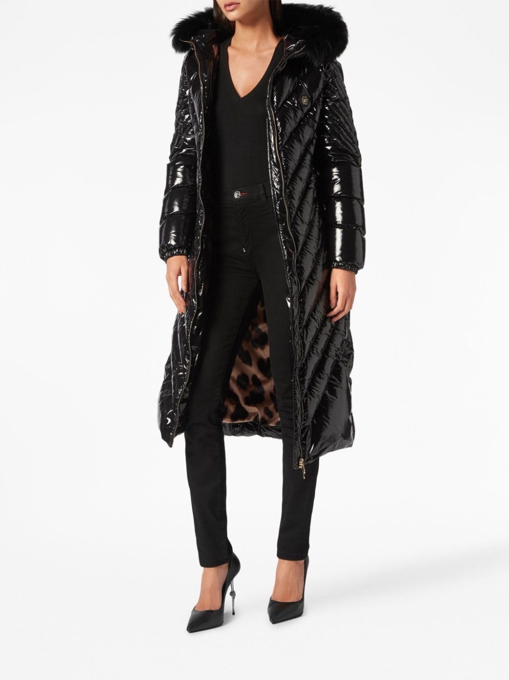 padded down hooded coat - 2