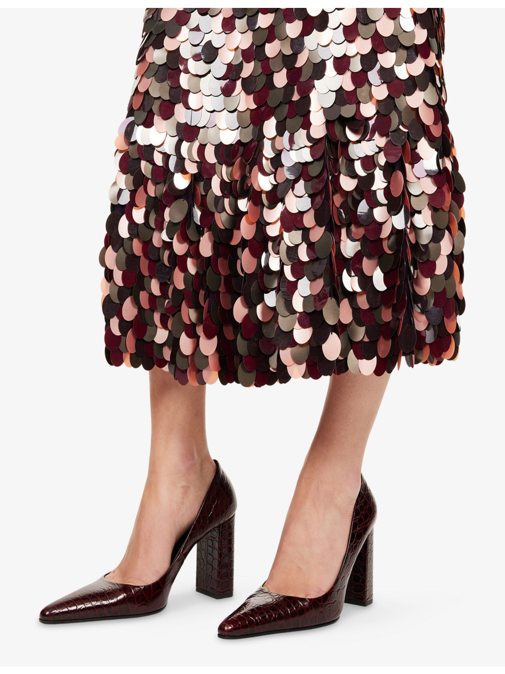 Sprity Embellished Sequin Midi Skirt - 6