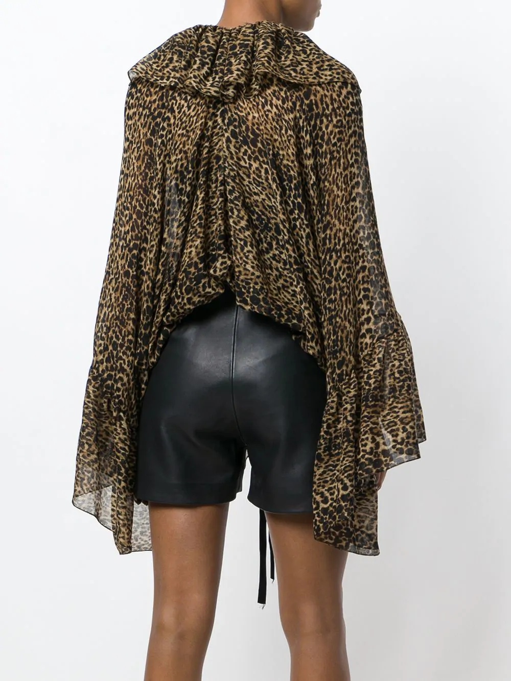 leopard-print asymmetric blouse - 4