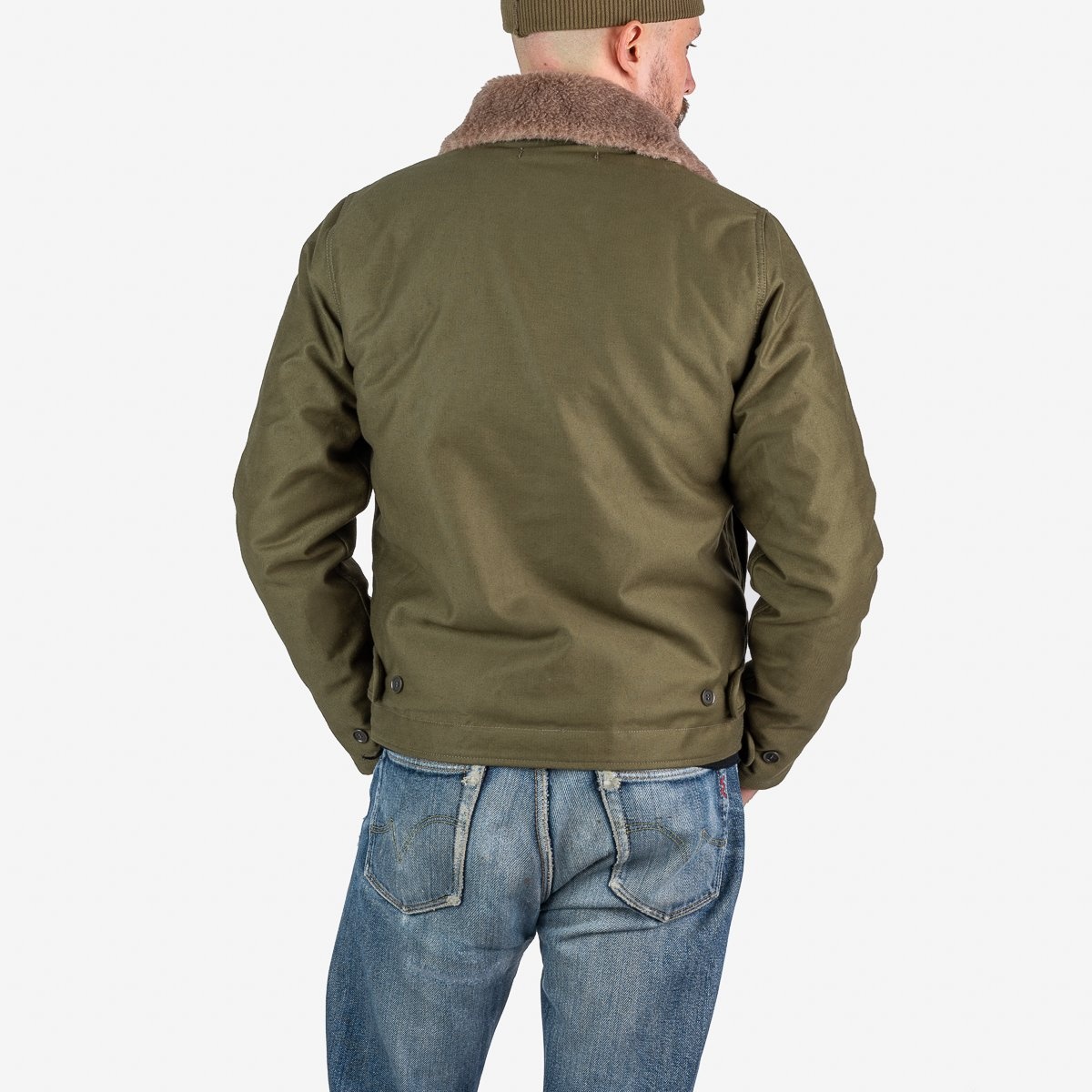 IHM-35-ODG Whipcord N1 Deck Jacket - Olive Drab Green - 3