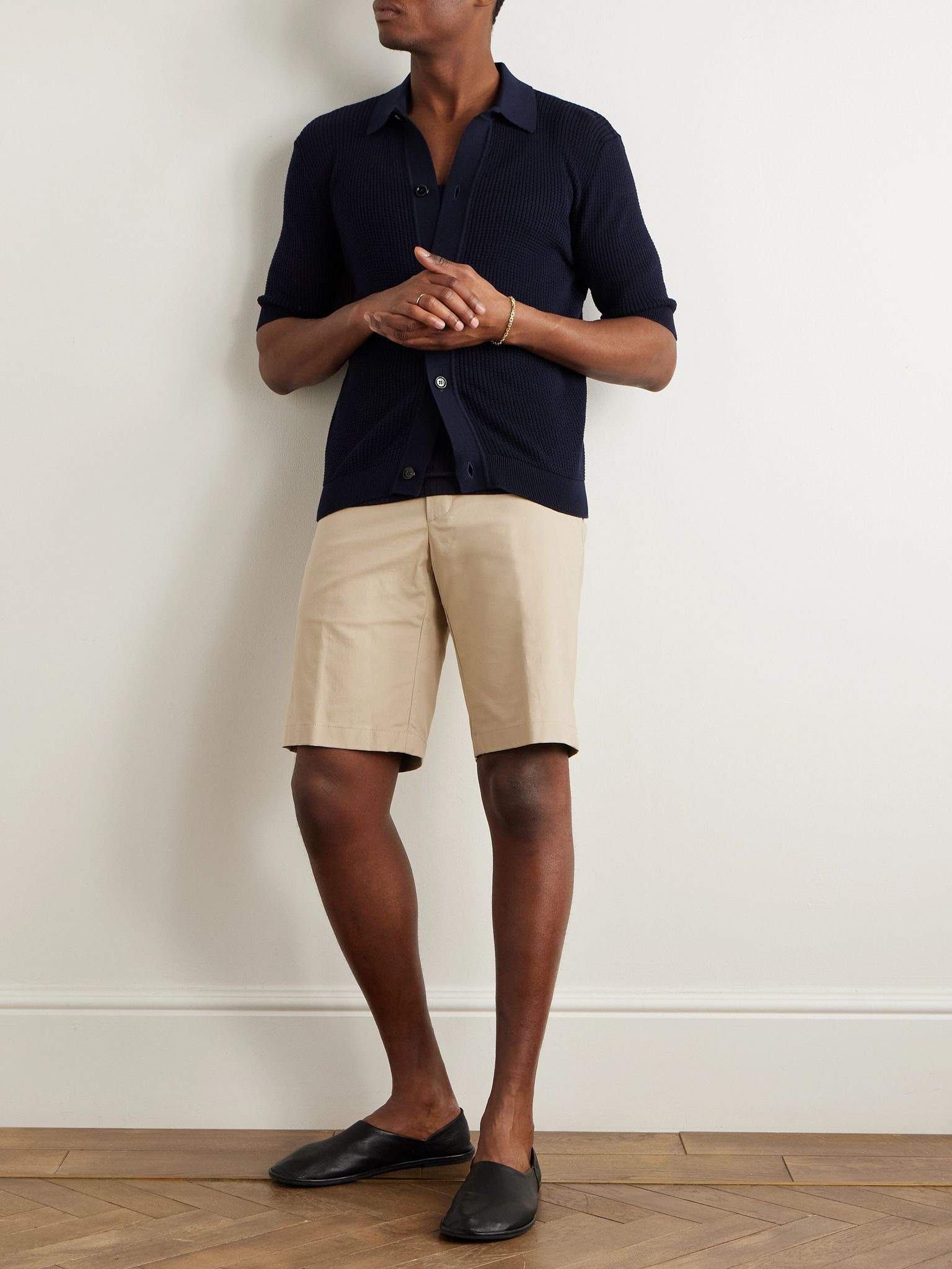 Jarno Straight-Leg Stretch-Cotton Bermuda Shorts Beige - 2