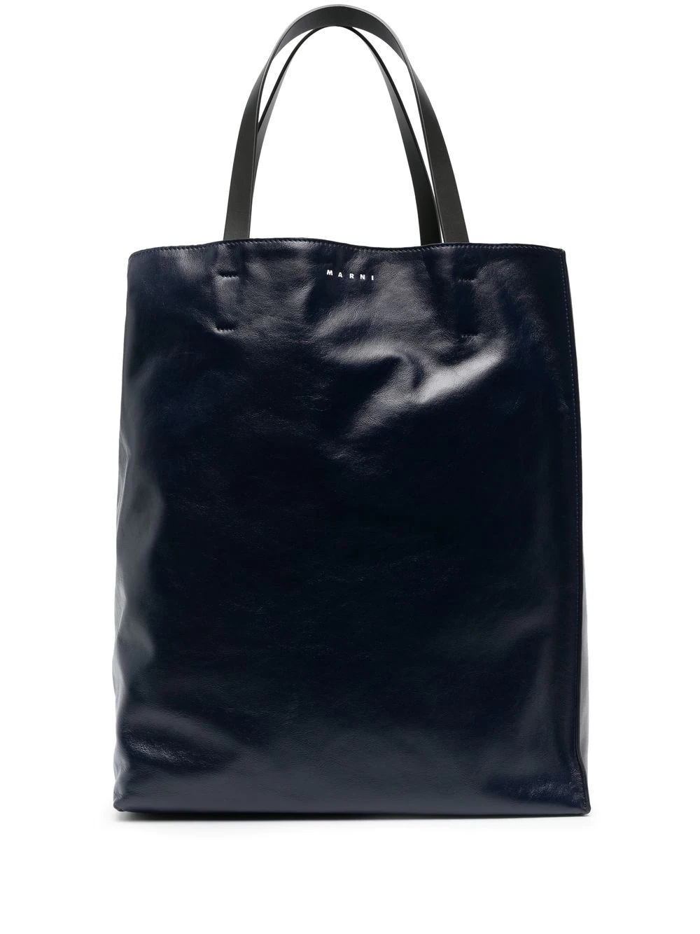 two-tone leather tote bag - 1