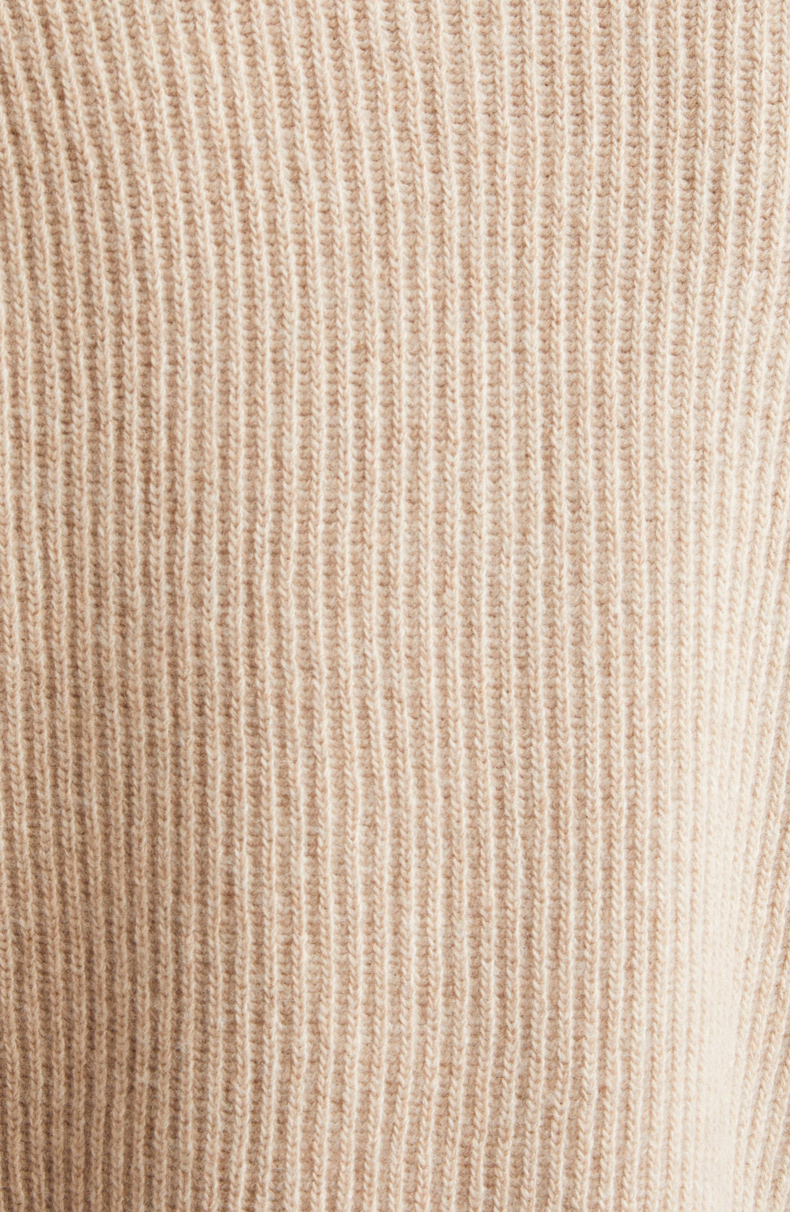 Victoria Beckham Wool & Cashmere Rib Cardigan in Sand at Nordstrom - 6