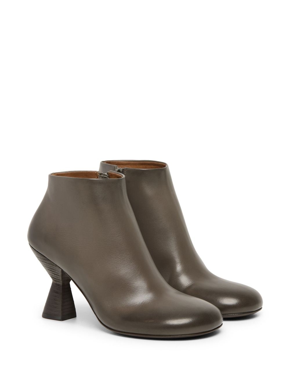 sculpted heel leather ankle boots - 2