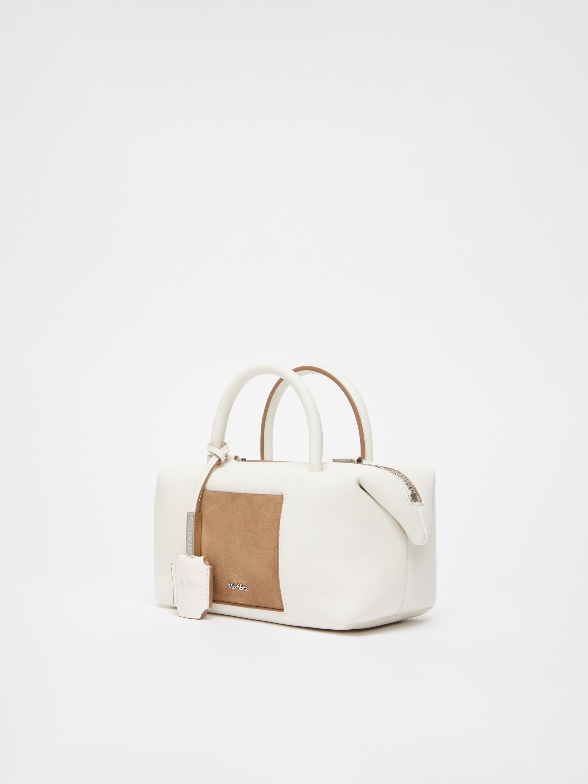 HOLDALLSPOCKET Small leather satchel bag with suede pocket detail - 2